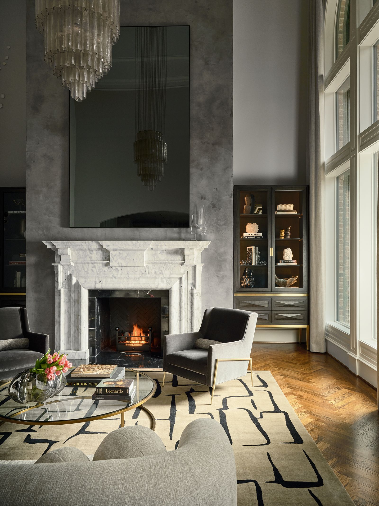 Modern living room feature wall